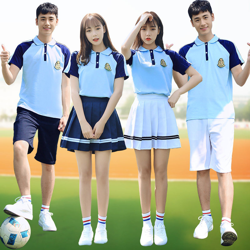 初中高中生运动会开幕式服装男女学生毕业照班服半袖运动服套装潮