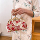 新中式刺绣汉服旗袍包链条单肩小包高档镶钻珍珠手提小包包宴会包