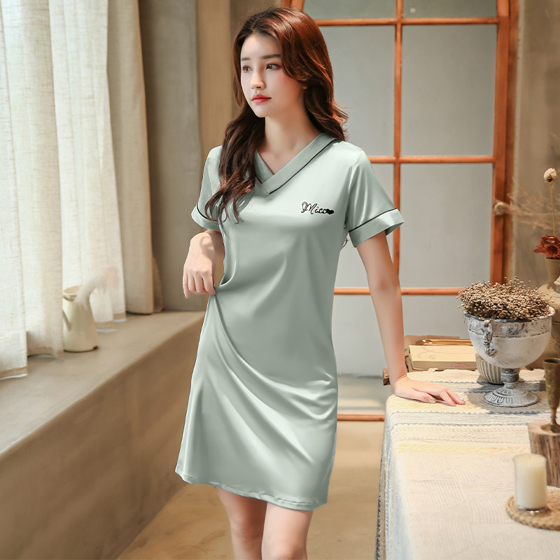 连体睡衣女 性感_冰丝睡裙女夏季性感连体睡衣裙女士夏天薄款丝绸2022