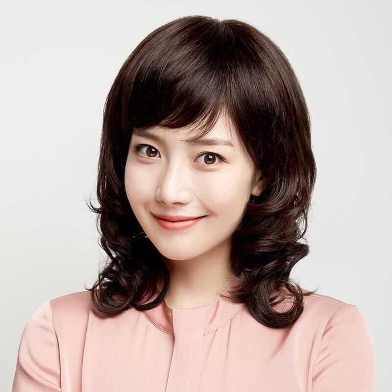 假发女中长卷发大波浪假发全头套中老年妈妈发型真发发套中长发