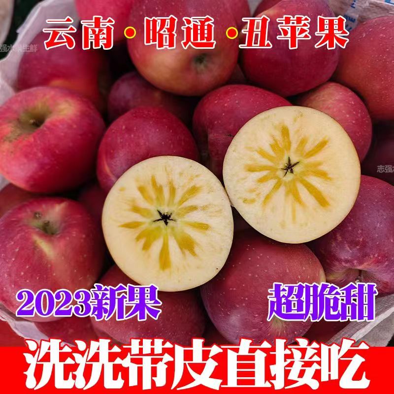 云南昭通丑苹果冰糖心苹果水果新鲜脆