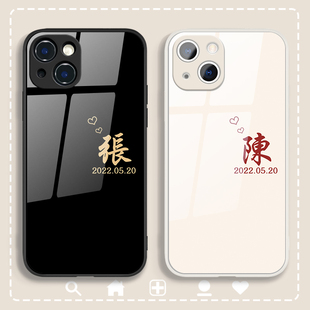 diy定制手机壳任意机型15苹果13百家姓iphone12/14华为mate40情侣30pro名字x11姓氏nova10荣耀60米12玻璃oppo