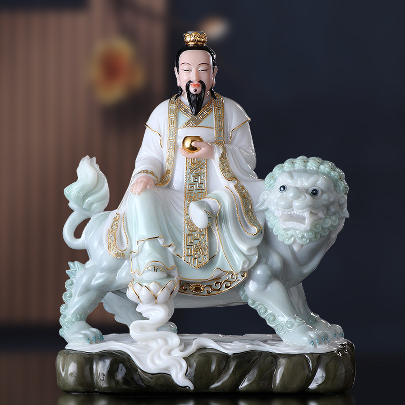 太乙救苦天尊汉白玉石雕太乙真人像东极青华大帝道教神像供奉摆件