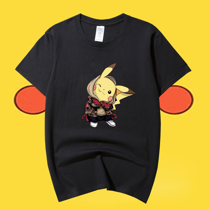 皮卡丘t恤联名2019夏季男女潮牌短袖纯棉半袖情侣款可爱卡通日系