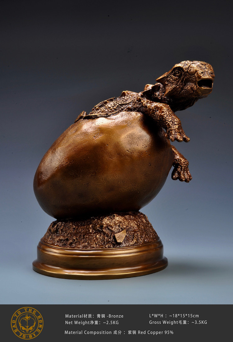 奥格瑞玛 侏罗纪主题破壳幼龙 恐龙 青铜精工模型 手办 现货