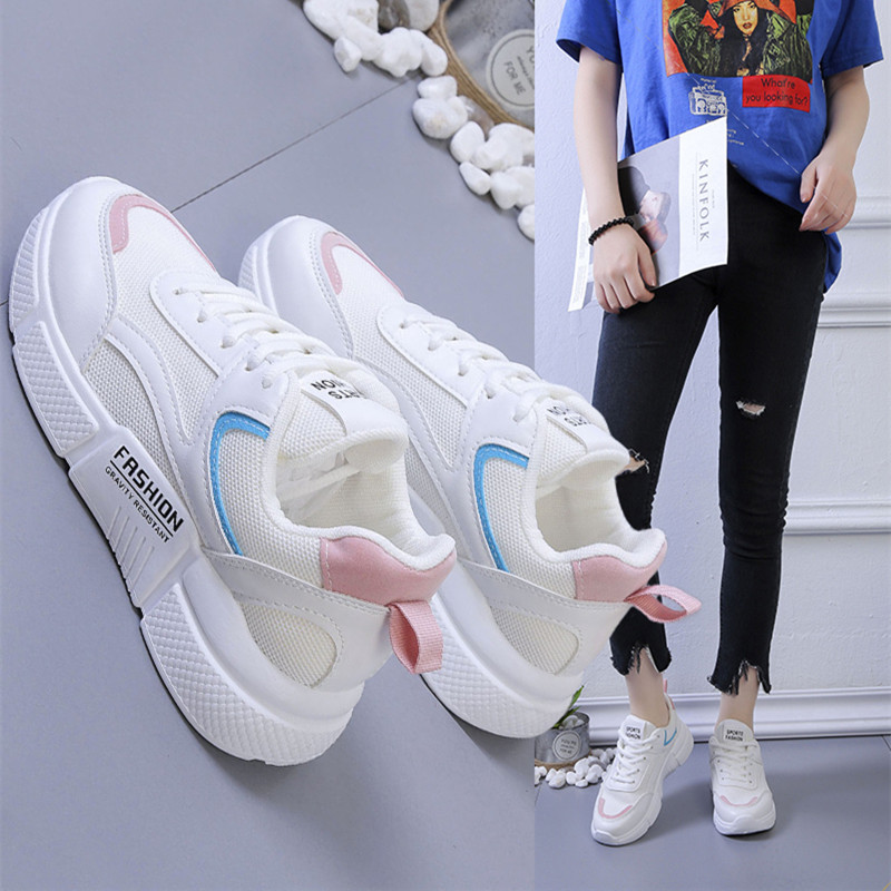 小白鞋女2019秋款透气网面新款百搭韩版学生平底休闲板鞋网红女鞋|msdalam kategori Kasut wanita, kasut rendah - dari Buy2taobao.com untuk memberikan perkhidmatan ejen Taobao profesional membeli