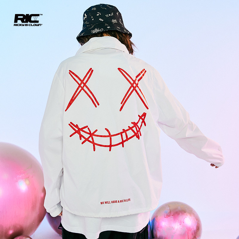 rickyisclownjoke ric小丑初代撕裂笑脸薄款春秋外套男连帽上衣