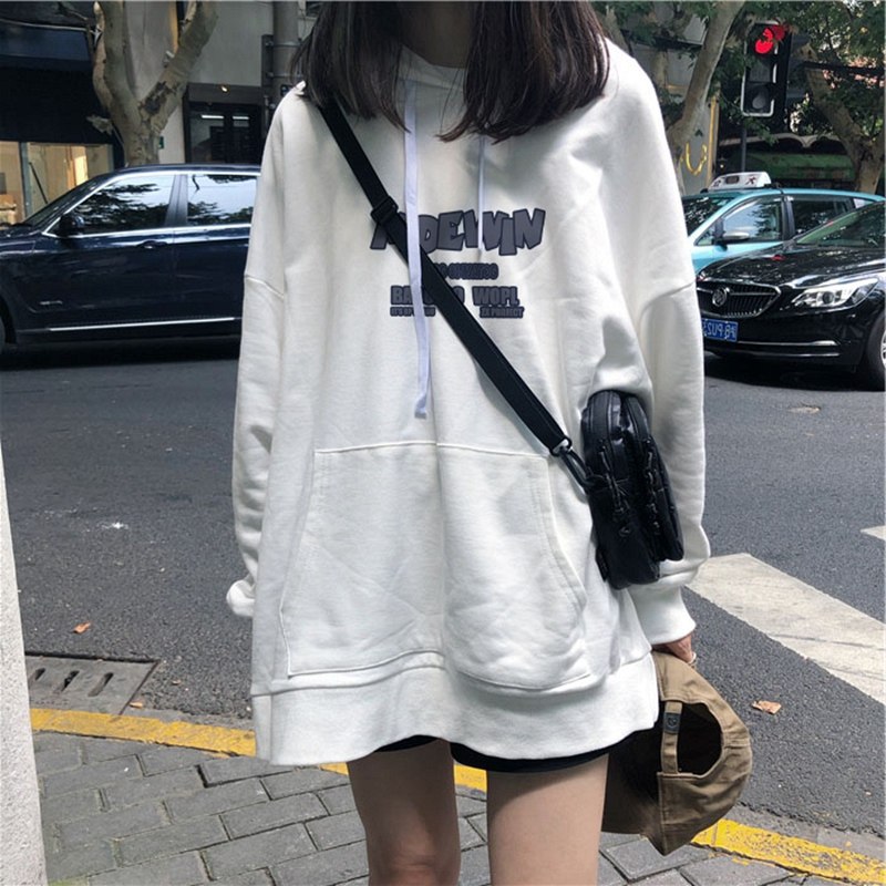 连帽卫衣女初秋韩版外穿宽松学生bf慵懒风薄款ins风cec外套上衣潮