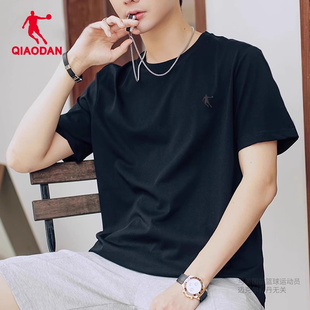 中国乔丹短袖T恤男2024夏季健身体恤上衣圆领宽松透气跑步运动服