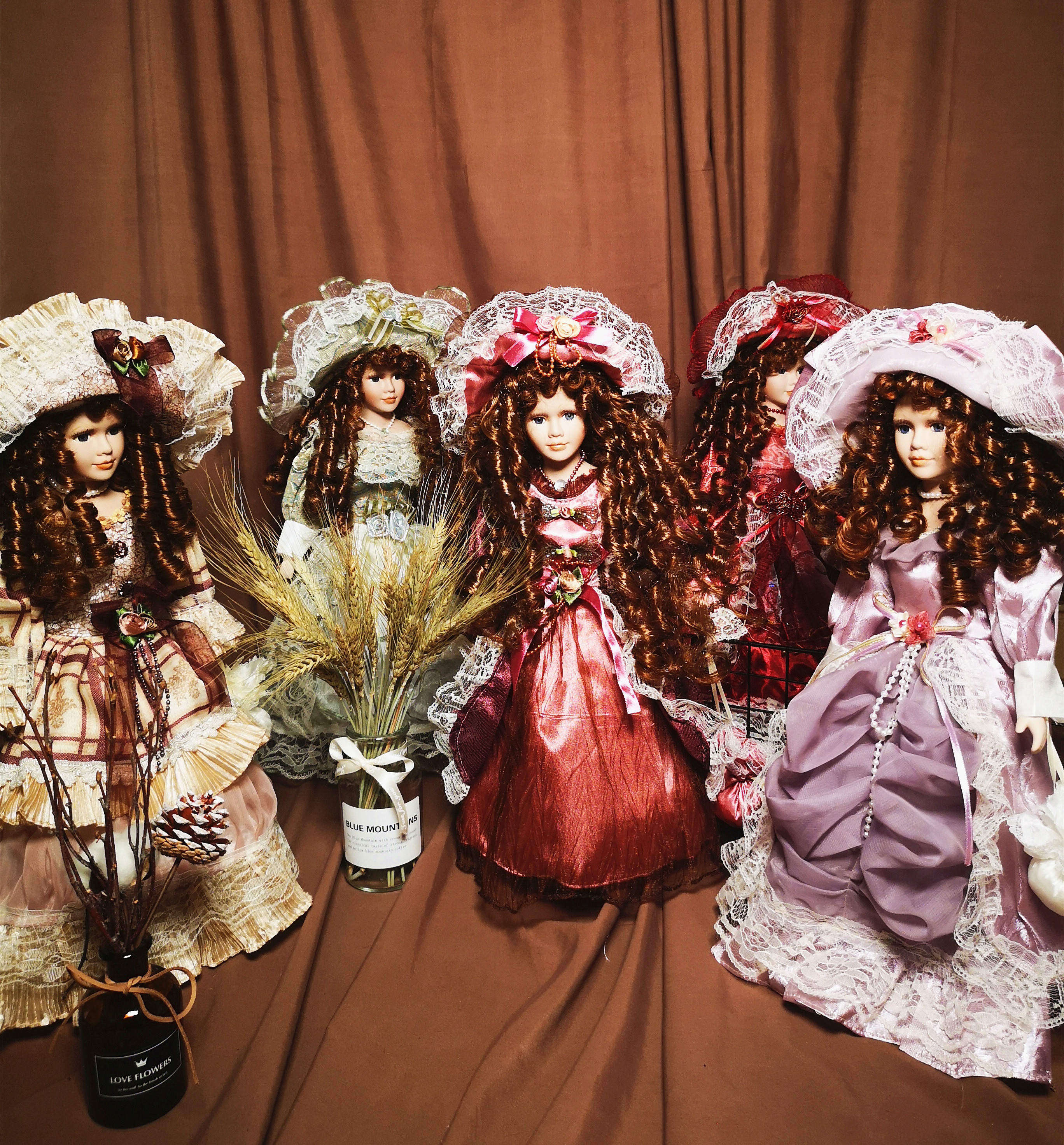 41厘米复古欧式人物创意家里酒柜卧室客厅办公室摆件礼品古董娃娃