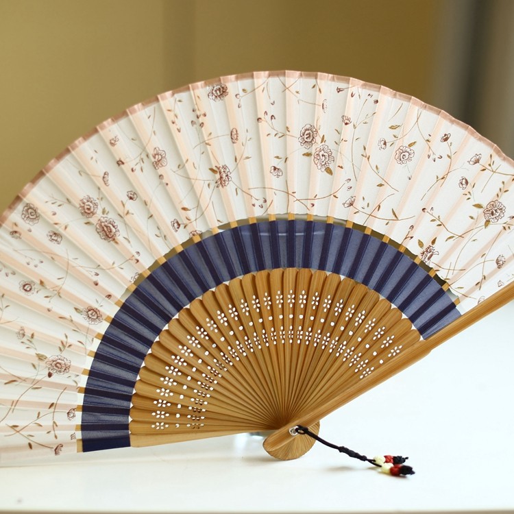 礼品扇女扇日式折扇日本和风扇子和服扇 双节 飘落樱花 素雅