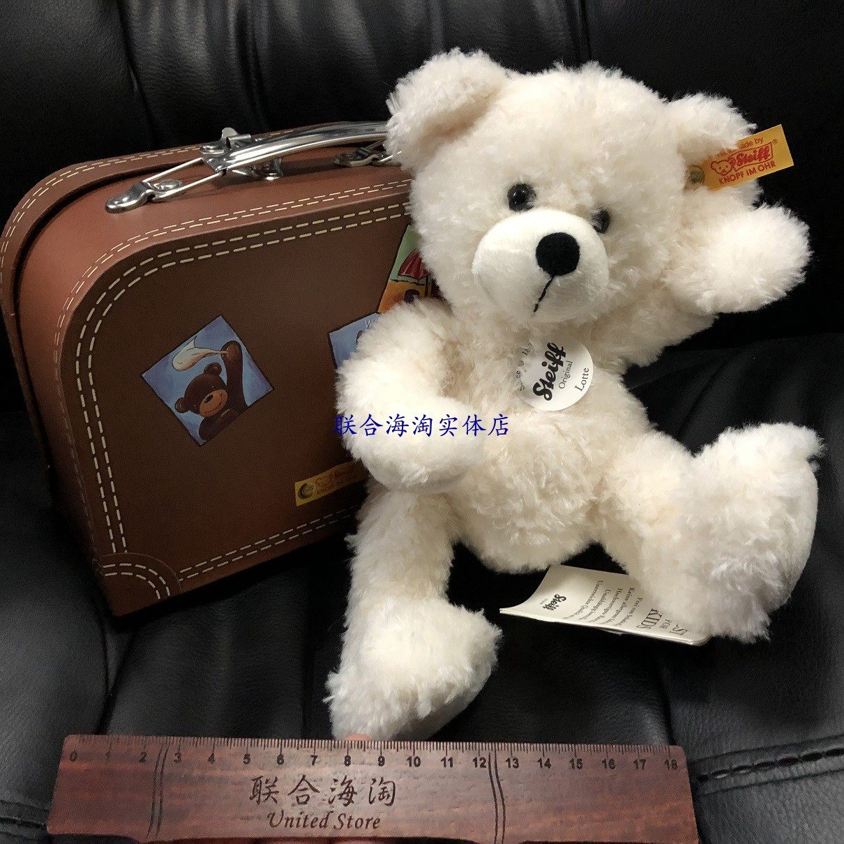 的泰迪熊_原装正品steiff手提箱里的芬恩小熊fynn毛绒玩具熊礼盒装
