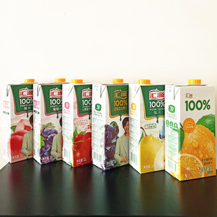 1L汇源100%果汁葡萄汁桃汁苹果汁山楂蓝莓汁梨汁柠檬纯果汁饮品