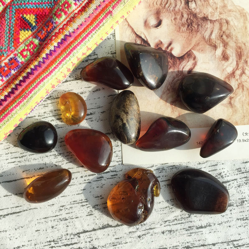 sweet配饰天然缅甸琥珀矿珀随形吊坠无孔原石裸石diy根珀金棕珀