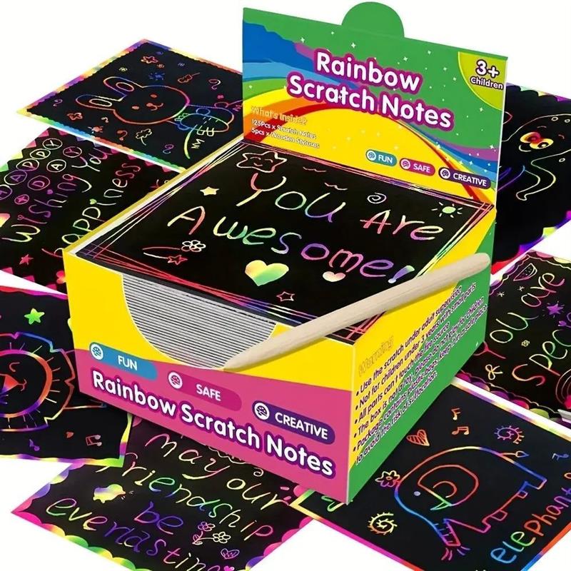 100Pcs Dazzling Scratch Painting Parent Child Interactive To