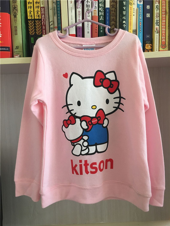 童装 Kitson秋季新款针织 凯蒂猫粉色卫衣 毛圈拉绒上衣厚T桖在类目 童装/婴儿装/亲子装, T恤中 - 来自Buy2taobao.com提供专业的淘宝代购服务