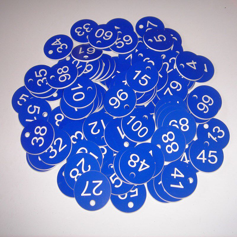 小号标记吊牌储圆形物存车号码牌洗脚数字寄存记号火锅亚克力编码