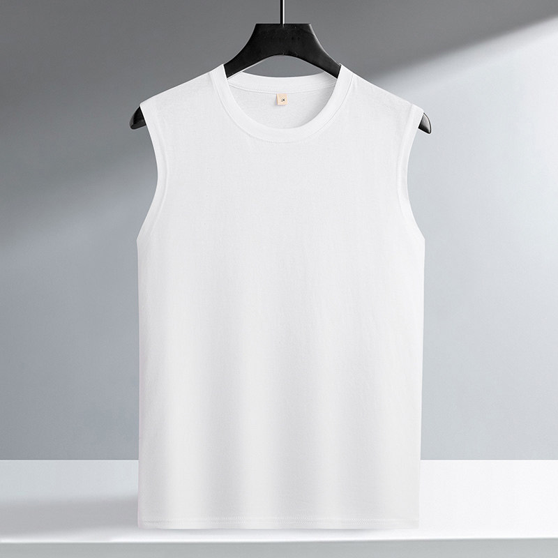 纯棉背心男夏季坎肩纯白色无袖运动t恤健身汗衫打底衫男款夏装潮