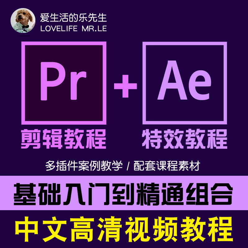 爱生活的乐先生PR+AE影视后期视频制作剪辑课程入门进阶套餐组合