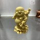 崖柏黄杨木雕弥勒小佛手把件 雕刻工艺品实木佛像车饰小和尚摆件
