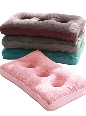 三孔耳枕侧卧护耳枕头老人耳孔枕不压耳朵枕芯纯棉硬枕头成人家用