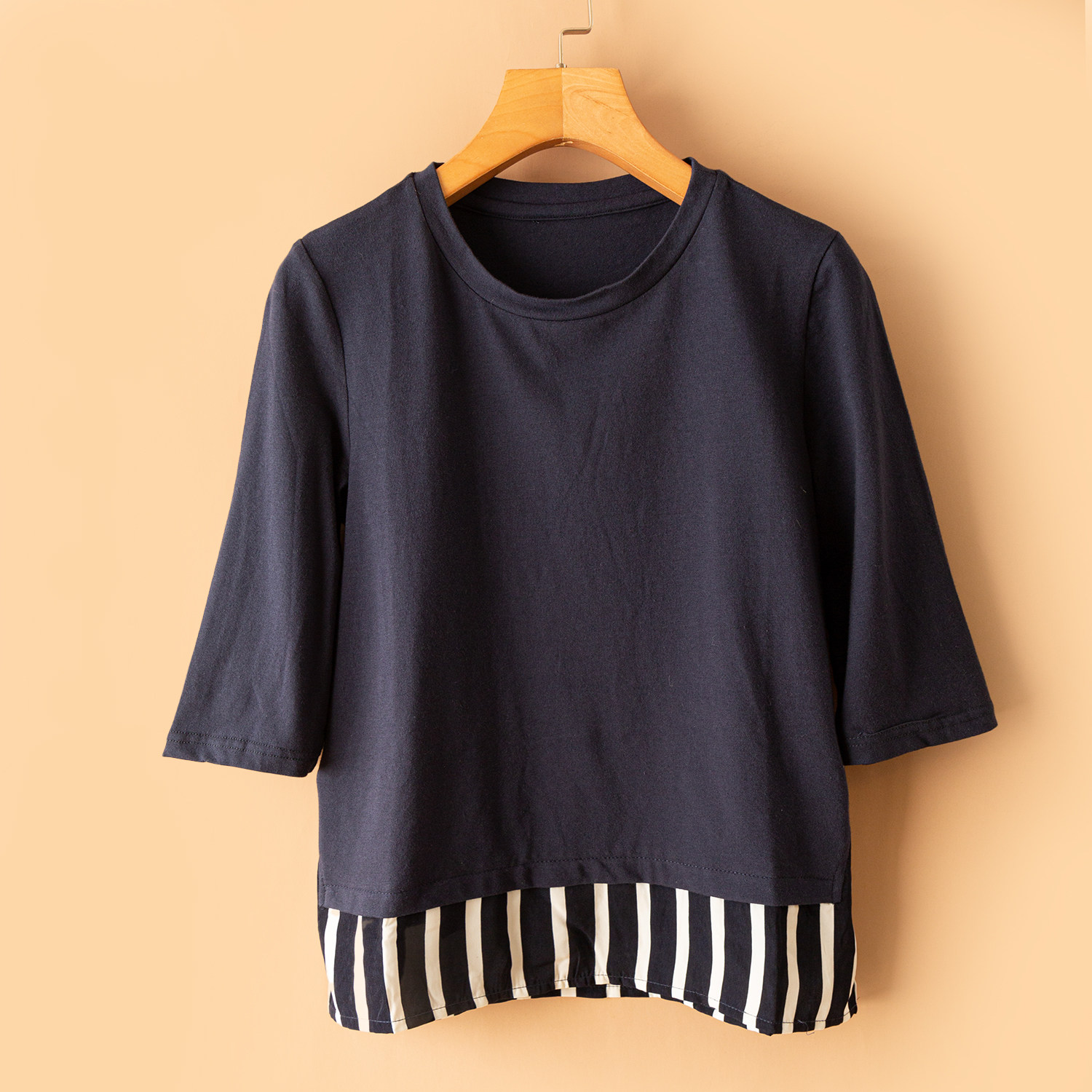 中袖上衣女秋款宽松版