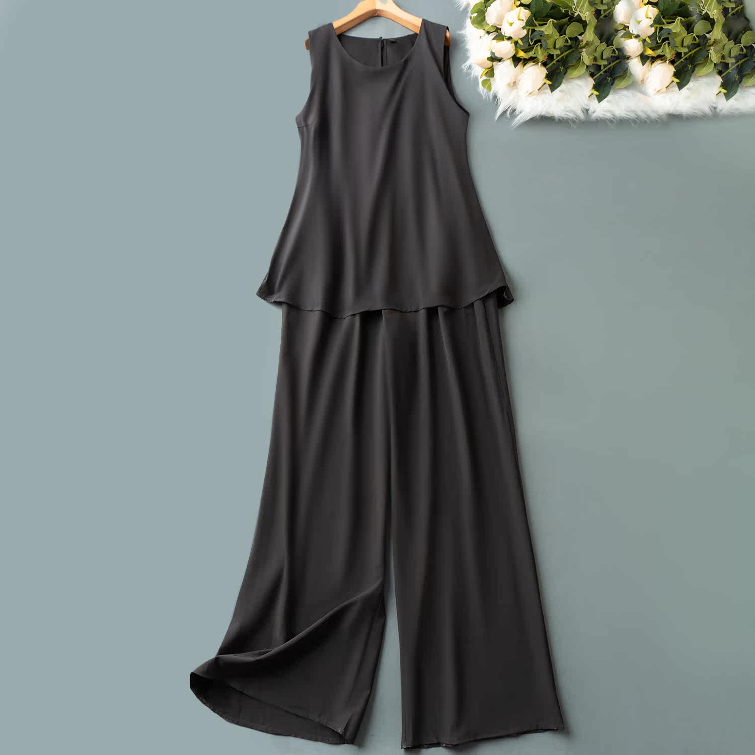 夏款女装韩版时尚纯色百搭 气质休闲裤 长裤女裤显瘦连体裤m16