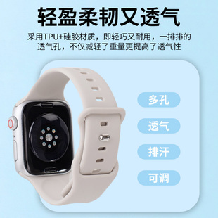 硅胶腕带适用苹果手表表带iwatch8/7/6/5/4/3/2/SE华强北S9