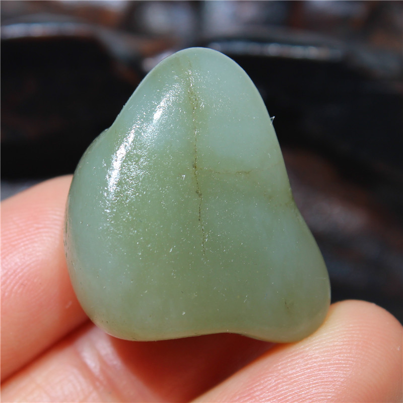 和阗仔玉店的优惠券大全—10克细润青白玉籽料原石挂件雕刻新疆和田玉