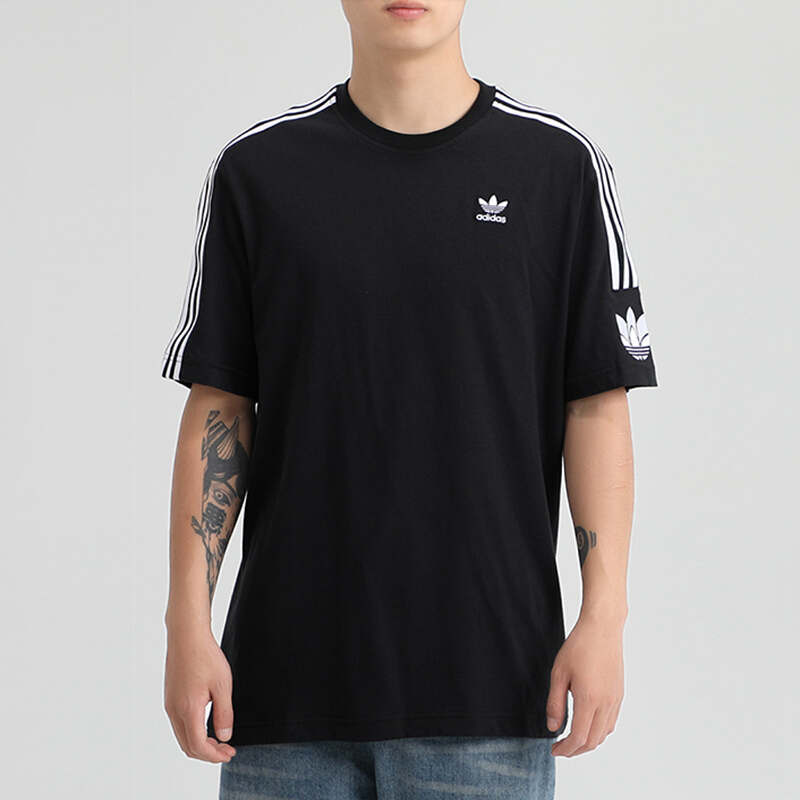 阿迪达斯三叶草短袖男2022新款运动服透气休闲圆领训练t恤gn4306