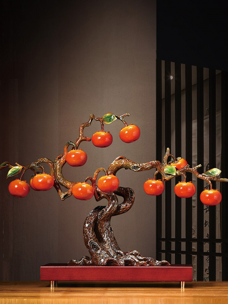 柿柿如意礼盒装全铜新中式创意家居饰品柿子搬家礼物乔迁新居礼品