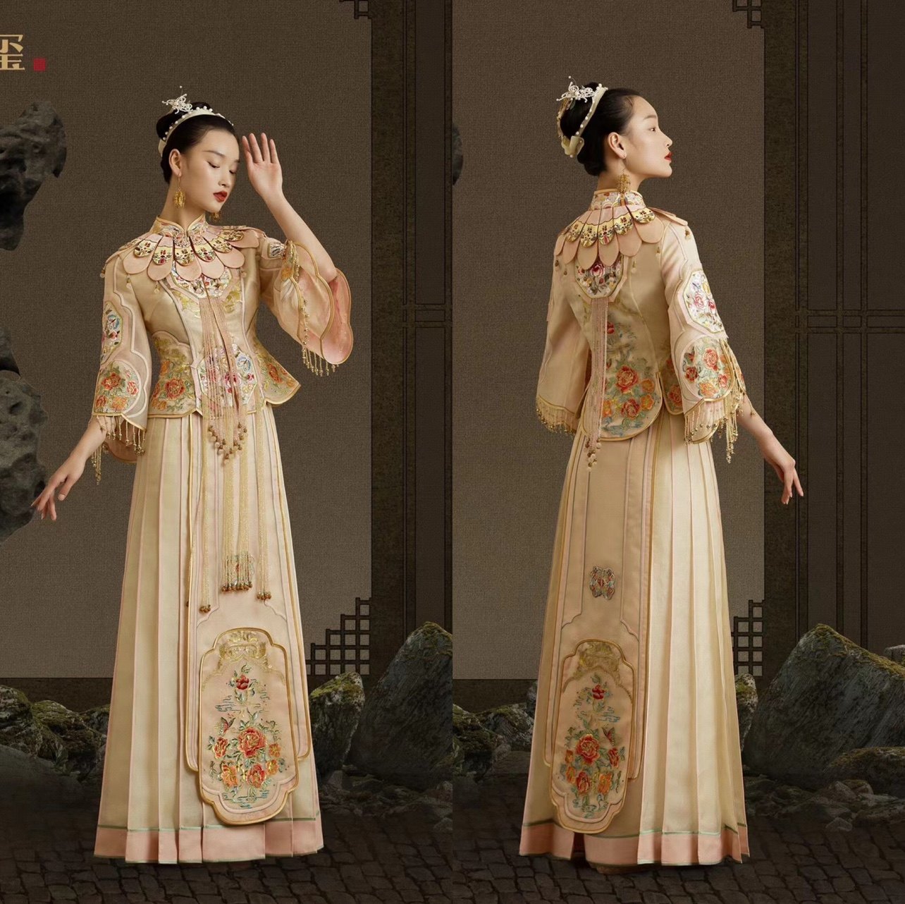 出租天玺正版高定中式嫁衣万福清新仙女新娘轻纱秀禾服出租