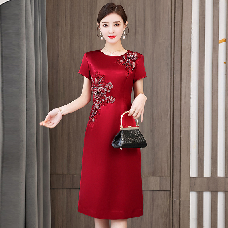 高端喜婆婆婚宴装高贵婚礼结婚妈妈礼服夏装丈母娘旗袍连衣裙夏季
