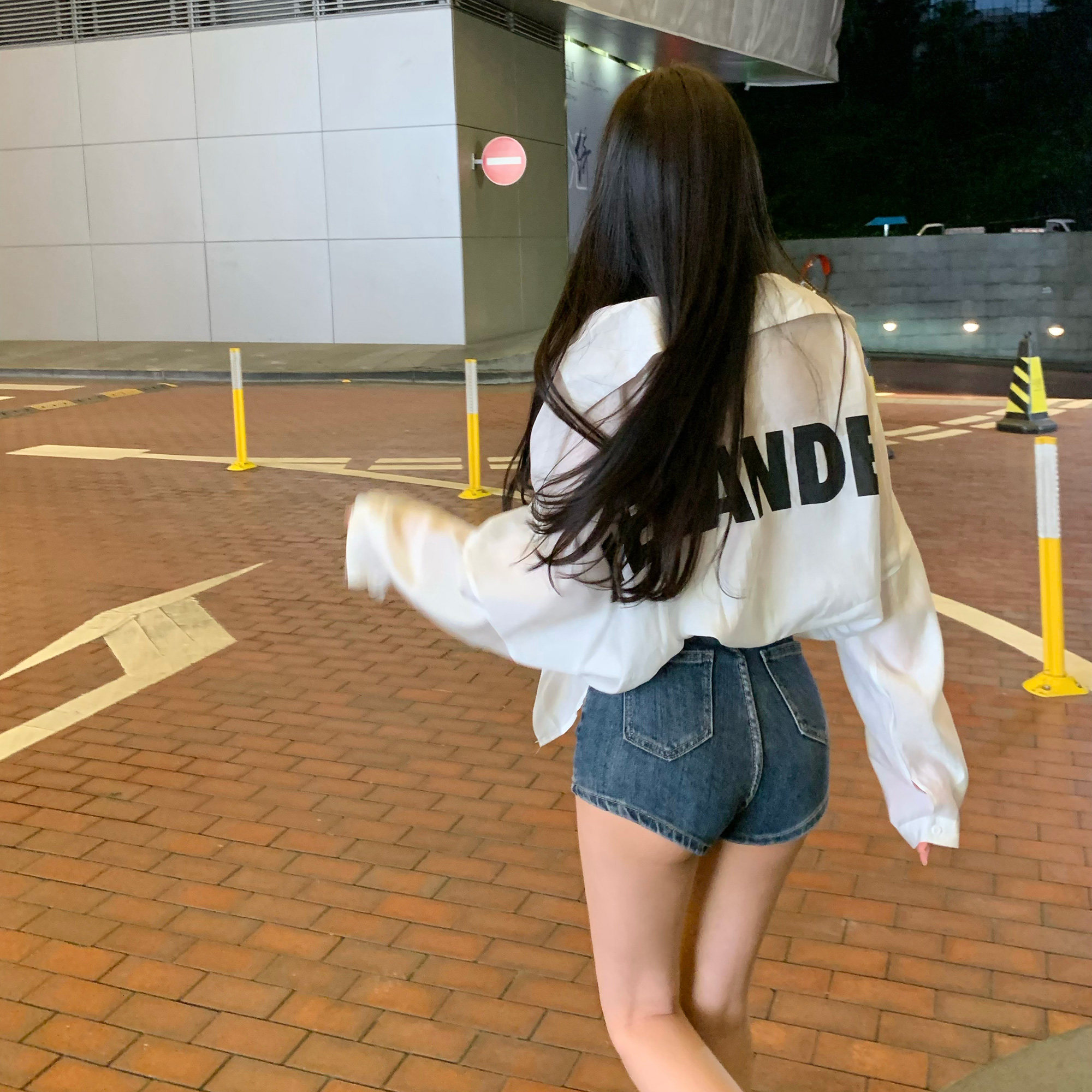 豆豆酱chic辣妹封神腿杀/深蓝色牛仔短裤女夏季高腰紧身包臀热裤