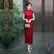 2025年新款高端喜婆婆婚宴装旗袍年轻款女妈妈红色婚大码礼服中年