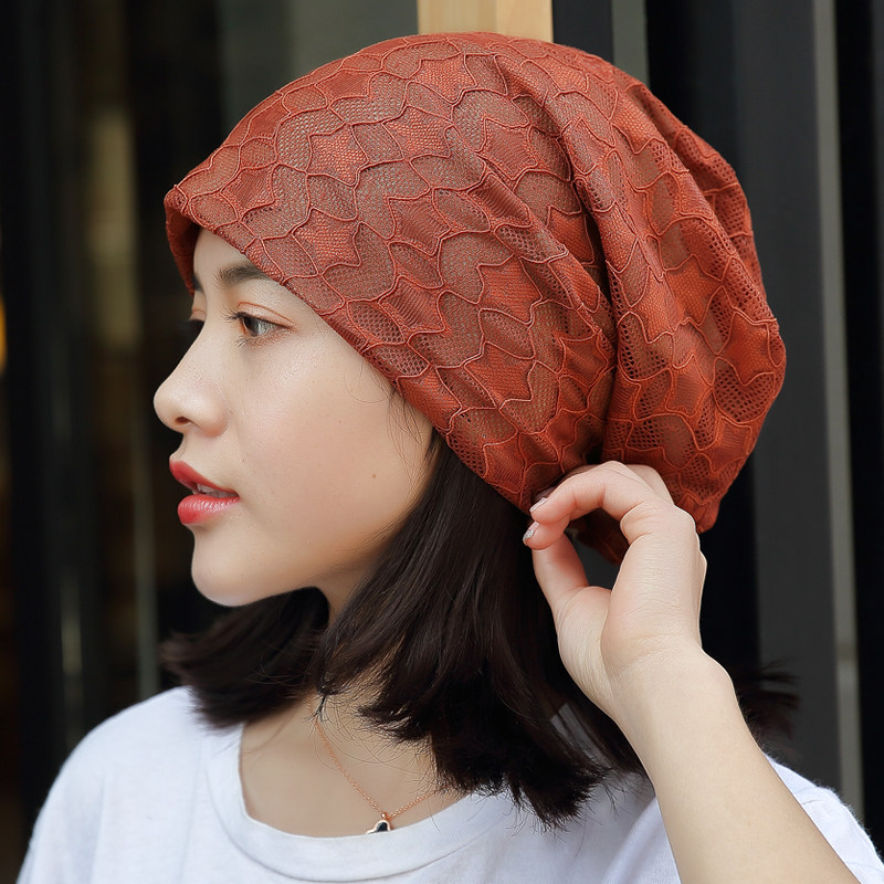 帽子女夏季包头帽透气薄款蕾丝睡觉睡眠光头化疗套头帽孕妇月子帽