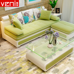 布艺沙发小户型三人沙发组合简约现代客厅皮布沙发可拆洗2.1米