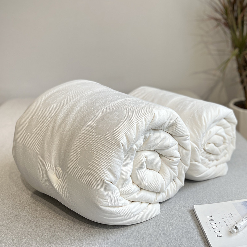 无印良品a类纯棉提花冬被加厚保暖大豆纤维春秋被子全棉棉麻被芯