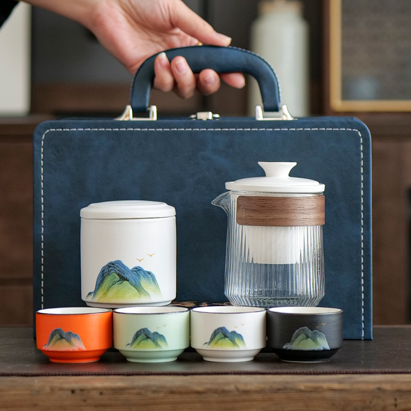 玻璃功夫茶具2023年新款泡茶壶套装过年送客户家用茶杯伴手礼盒