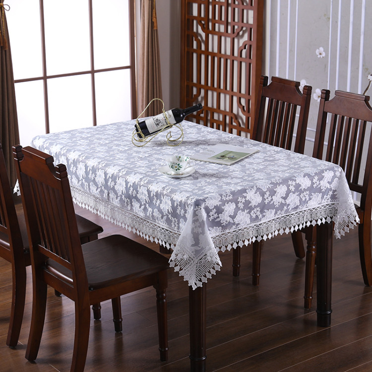 布艺桌布蕾丝纱茶几桌布客厅餐桌布长方形简约现代轻奢小清新桌布