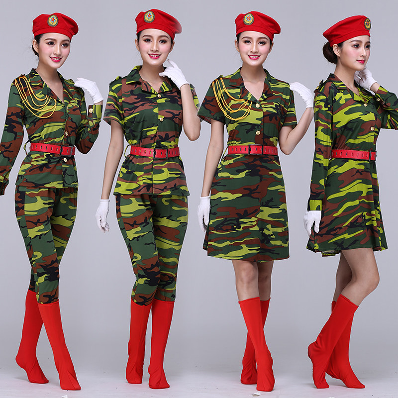 水兵舞服装全新女套装2018新款迷彩衣服军装舞蹈广场舞演出服成人