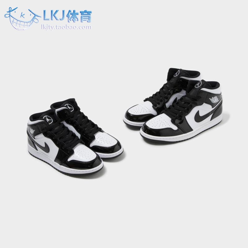 Air Jordan 1 Mid AJ1 全明星 黑白漆皮 中帮 篮球鞋 DD1649-001