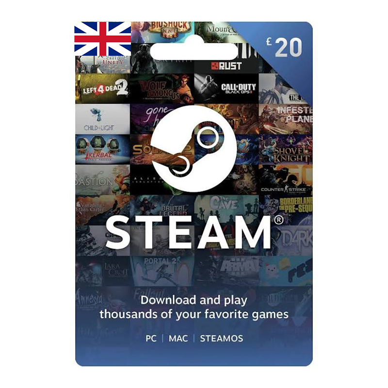 Steam Gift Card £20 WALLET TOP-UP UK英服steam数字礼物充值卡