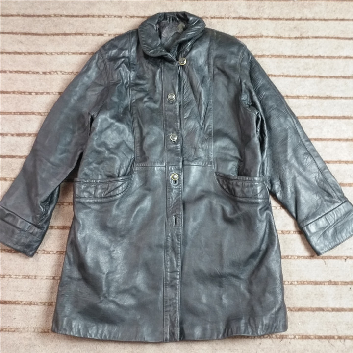 二手皮衣男真皮 中长款_09点 二手皮衣 男士时尚真皮中长款羊皮皮大衣