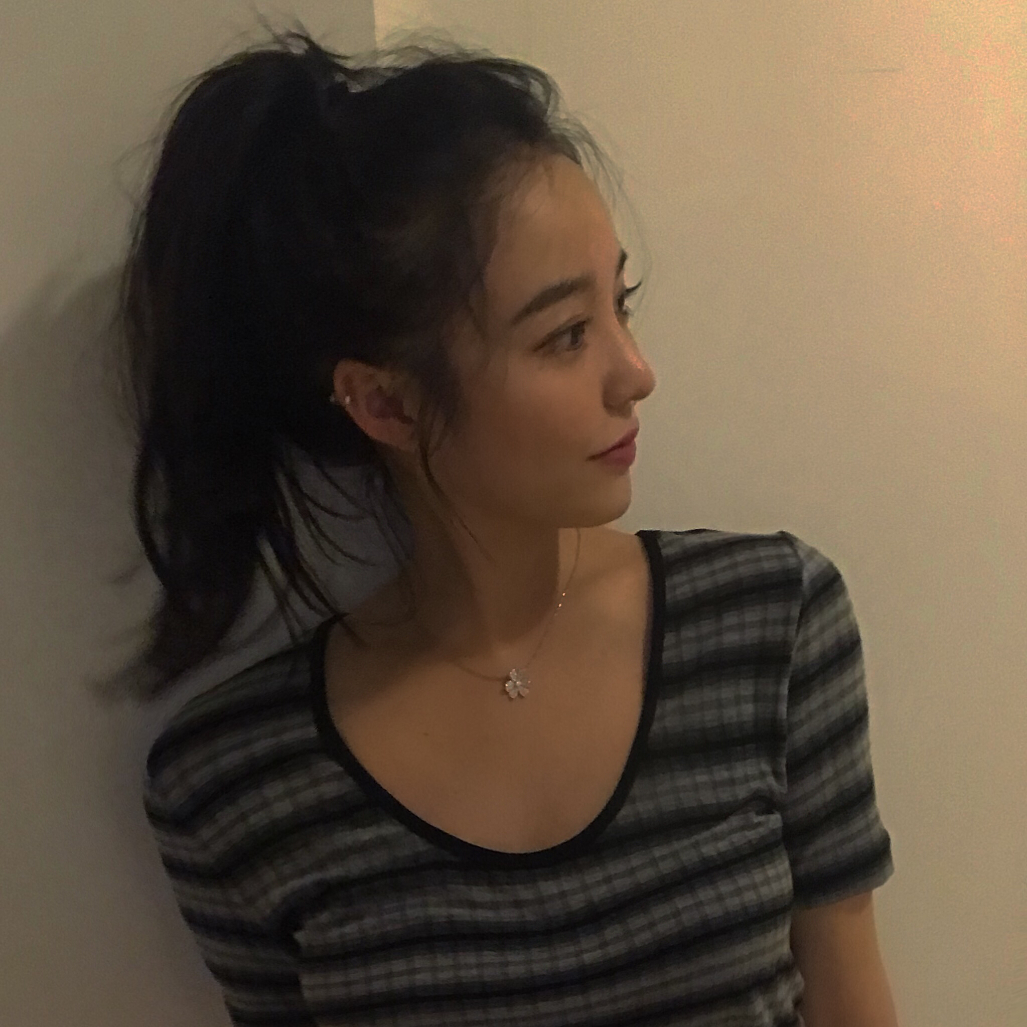 小八同学夏季新款学院风条纹大v领显瘦上衣t恤_不打折现价68元