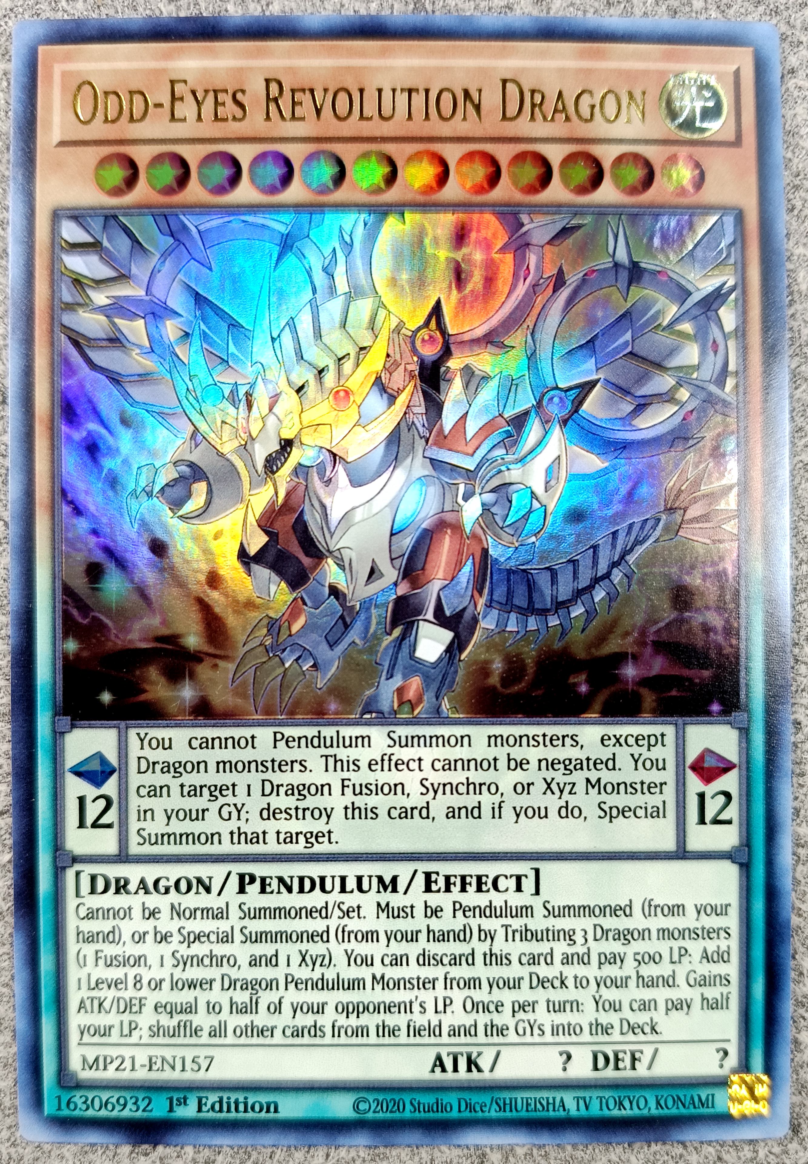 游戏王 美英一刷  mp21-en157 ur 超天新龙 异色眼革命龙  i6b