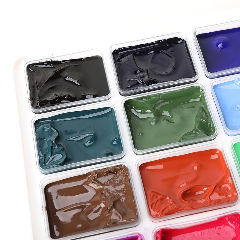 青竹果冻水粉颜料套装30ml40色/50ml48色/80ml42色儿童画画颜料盒