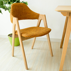 北欧布艺餐椅 实木 水曲柳餐厅咖啡椅 现代餐椅书椅 时尚简约现代