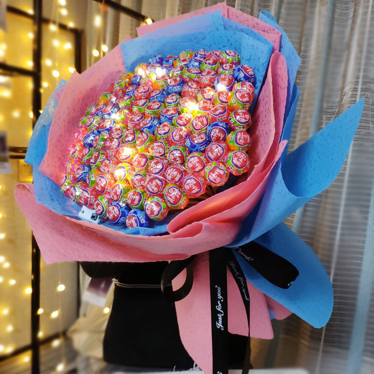 99颗真知棒糖果棒棒糖花束创意情人圣诞节生日礼物送女友抖音同款
