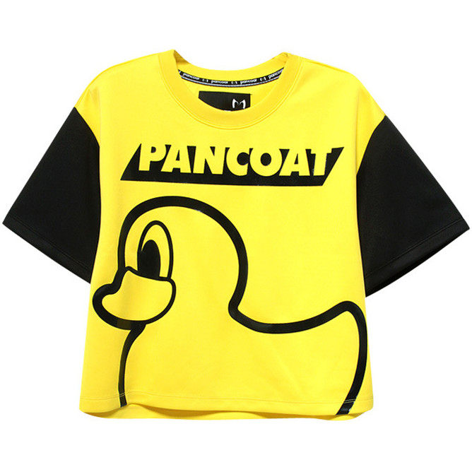 pancoat印花字母短袖t恤女夏季大黄鸭学生宽松韩范圆领显瘦上衣